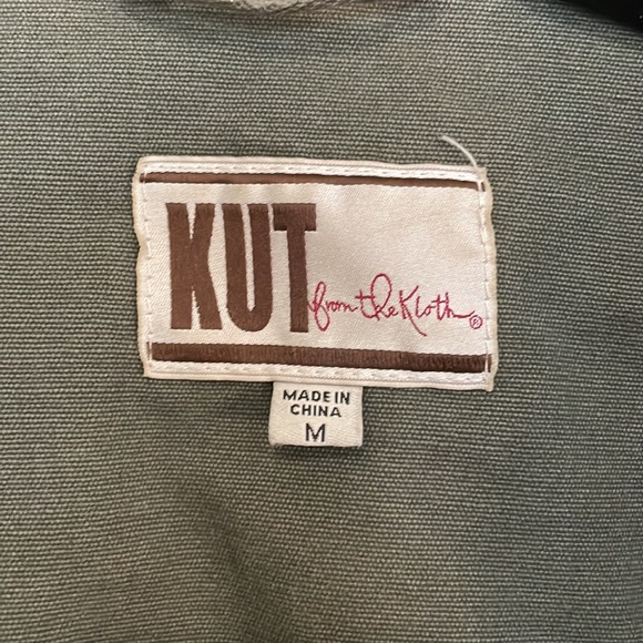 Kut from the Kloth army green zip button jacket with pockets M - Picture 3 of 6